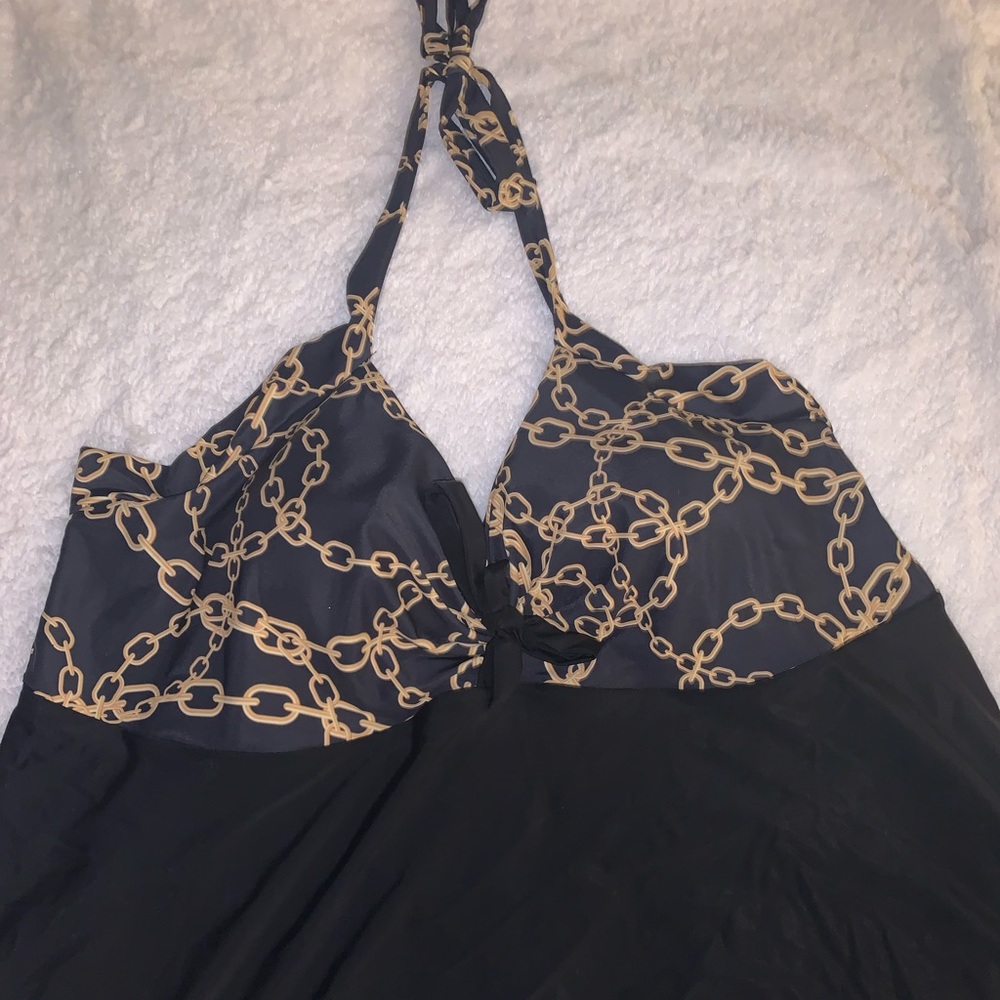 Plus size Bathing suit, black and gold, never worn, perfect sizing!